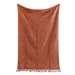 Rust Abstract Print Cotton Sofa Throw 50"x70" Inch - Image 3