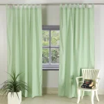 Sage Green 100% Cotton Window / Door Curtains - Image 2