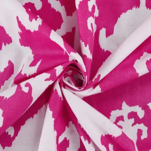 Sanganeri Hand Block Print Ikat Fabric - Image 3