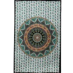 Sea Green Elephant Mandala Printed Home Decorative Tapestry - Image 2