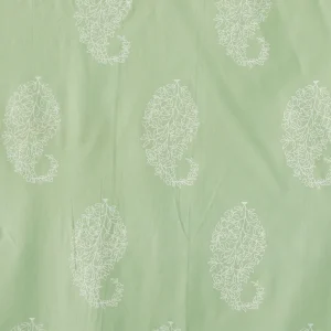 Sea Green Paisley Printed Cotton Fabric - Image 4