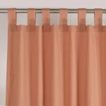 SET OF 2 Washed Cotton Tab Top Light Filtering Terracotta Curtains - Image 3