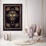 Smiley Skull Wall Hanging Cotton Tapestry