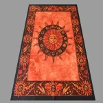 Sun And Moon Printed Cotton Orange Tapestry - Image 3