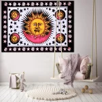Sun Moon And Stars Mandala Tapestry