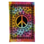 Tie Dye Peace Sign Cotton Wall Hanging / Table cover - Image 2