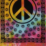 Tie Dye Peace Sign Cotton Wall Hanging / Table cover - Image 5