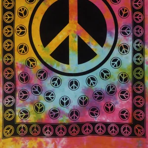Tie Dye Peace Sign Cotton Wall Hanging / Table cover - Image 5