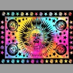 Tie & Dye Sun and Moon Print Cotton Wall Hanging - Image 2