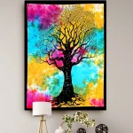 Tie Dye Tapestry Multi Color Tree of life Poster