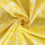 Traditional Handmade Yellow Floral Print Cotton Fabric