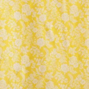 Traditional Handmade Yellow Floral Print Cotton Fabric - Image 4