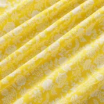 Traditional Handmade Yellow Floral Print Cotton Fabric - Image 2