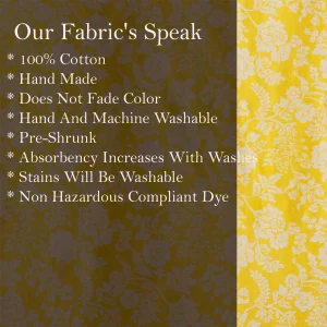 Traditional Handmade Yellow Floral Print Cotton Fabric - Image 5