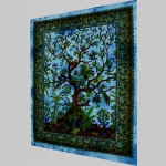 Tree Of Life Large Indian Turquoise Tie Dye Wall Hanging - Image 2