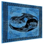 Turquoise Dragon Mandala Tapestry - Image 3