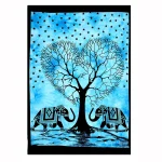 Turquoise Elephant Heart Tree of Life Printed Poster - Image 2