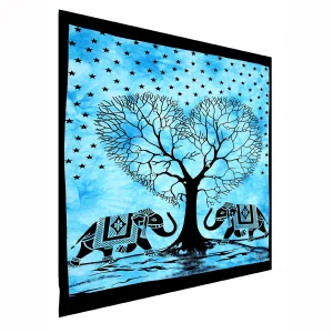 Turquoise Elephant Heart Tree of Life Printed Poster - Image 3