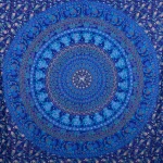 Turquoise Elephant Mandala Printed Tapestry - Image 2