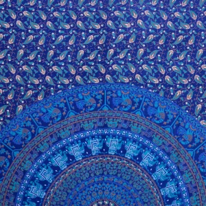Turquoise Elephant Mandala Printed Tapestry - Image 4