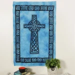 Turquoise Jesus Cross Wall Hanging Tapestry