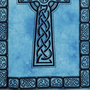 Turquoise Jesus Cross Wall Hanging Tapestry - Image 4
