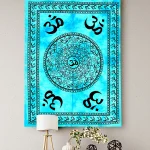 Turquoise Om Mandala Hippy Wall Hanging