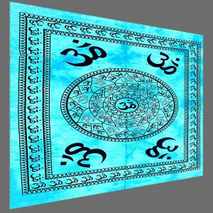 Turquoise Om Mandala Hippy Wall Hanging - Image 3