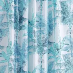Turquoise Palm Tree Printed Running Cotton Fabric - Image 3