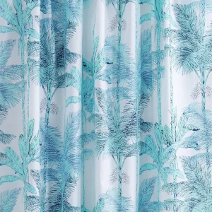 Turquoise Palm Tree Printed Running Cotton Fabric - Image 3