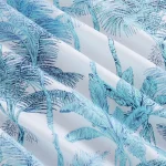 Turquoise Palm Tree Printed Running Cotton Fabric
