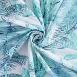 Turquoise Palm Tree Printed Running Cotton Fabric - Image 2