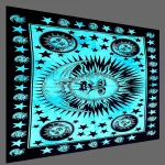 Turquoise Sun Moon Tapestry Handmade Wall Hanging - Image 3