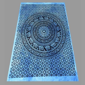 Turquoise Tie Dye Mandala Tapestry - Image 3