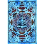 Turquoise Wall Hanging Meditation Buddha Tapestry - Image 2