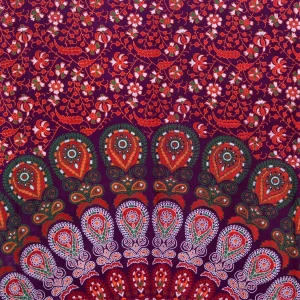 Violet Peacock Feather Mandala Printed Wall Hanging - Image 5