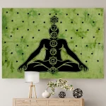 Wall Decor Green Meditation Tapestry