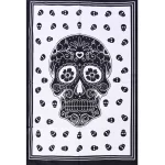 White & Black Human Skull Print Tapestry - Image 2