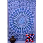 White Peacock Mandala Printed Tapestry