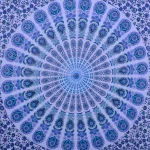 White Peacock Mandala Printed Tapestry - Image 2