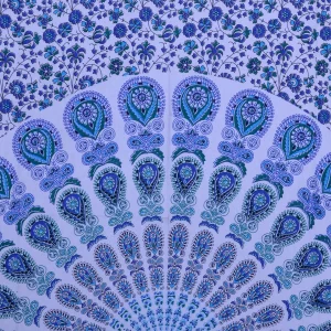White Peacock Mandala Printed Tapestry - Image 5