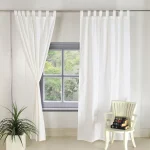 White Solid/Plain Curtains Handmade Cotton Balcony Decor 2 PC