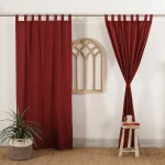 Wine Window Curtains, Door Cotton Curtains, Balcony Curtains