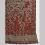 Women Beige Shawl, Winter Oversized Wool Stole - Image 6