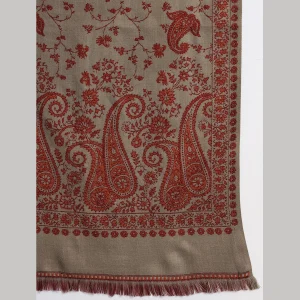 Women Beige Shawl, Winter Oversized Wool Stole - Image 6
