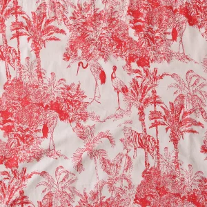 Women Cotton Fabric Red Forest Printed - Image 4