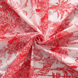 Women Cotton Fabric Red Forest Printed - Image 3