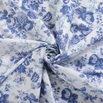 Women Dress Making Blue Flower Print Cotton Fabric - Image 3