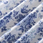 Women Dress Making Blue Flower Print Cotton Fabric - Image 2