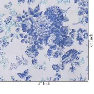 Women Dress Making Blue Flower Print Cotton Fabric - Image 5